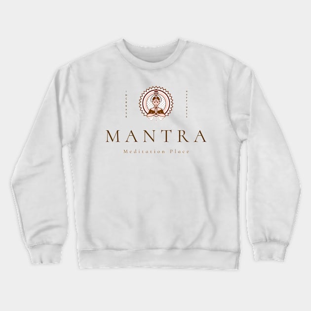 Mantra Meditation Place Crewneck Sweatshirt by Casual Wear Co.